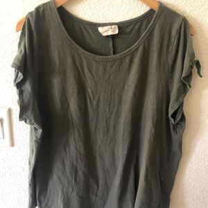Universal Thread Olive Cold Shoulder Tee